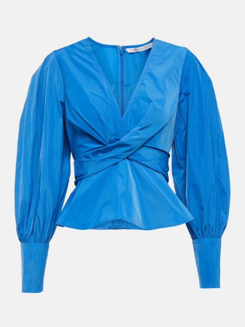 NWOT Veronica Beard Seema Twist Front Taffeta Blouse | Size 2